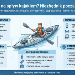 Co zabrać na kajaki? Lista rzeczy: dokumenty, elektronika, odpowiedni ubiór, ochrona, energia i nawodnienie, bezpieczeństwo na wodzie.